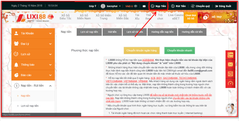 huong dan nap tien lix88